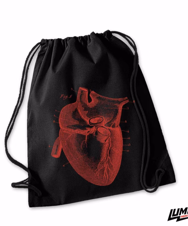 Anatomsko srce crni ruksak debeli