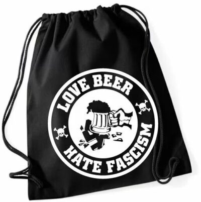 Love Beer Hate Fascism backpack