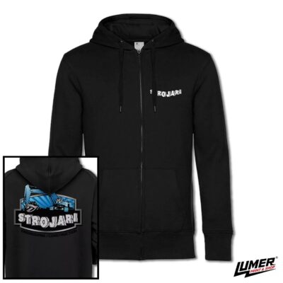 Strojari zip-up hoodica plavi logo
