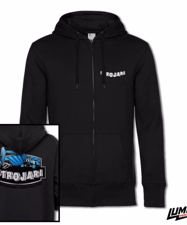 Strojari zip-up hoodica plavi logo