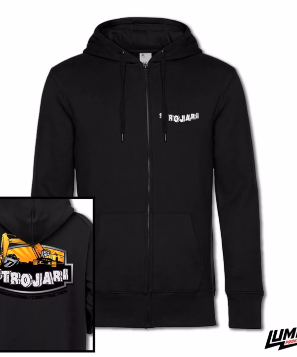 Strojari zip-up hoodica žuti logo