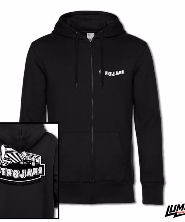 Strojari zip-up hoodica bijeli logo