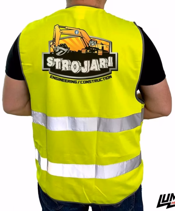 Strojari prsluk žuti logo