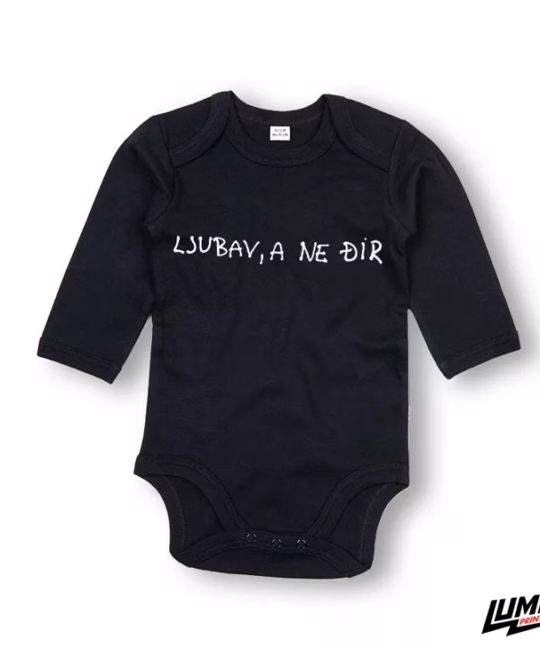 Body dugih rukava - Ljubav, a ne đir (crni)