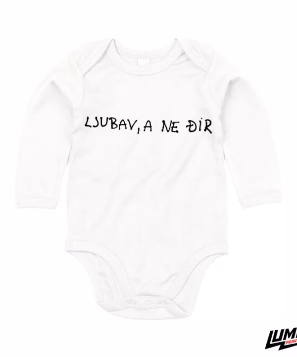 Body dugih rukava - Ljubav, a ne đir (bijeli)