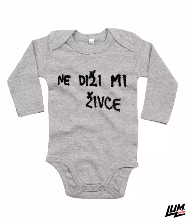 Body dugih rukava - Ne diži mi živce (sivi)