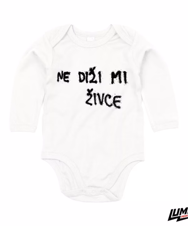 Body dugih rukava - Ne diži mi živce (bijeli)
