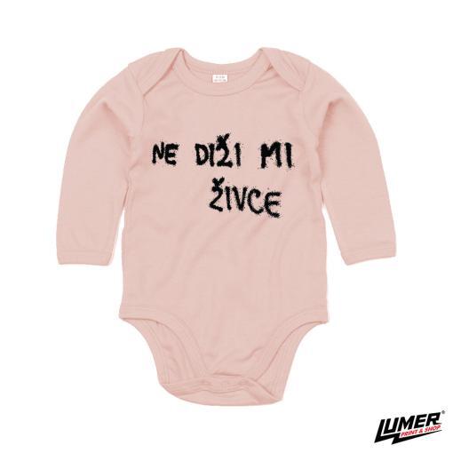 Body dugih rukava - Ne diži mi živce (rozi)