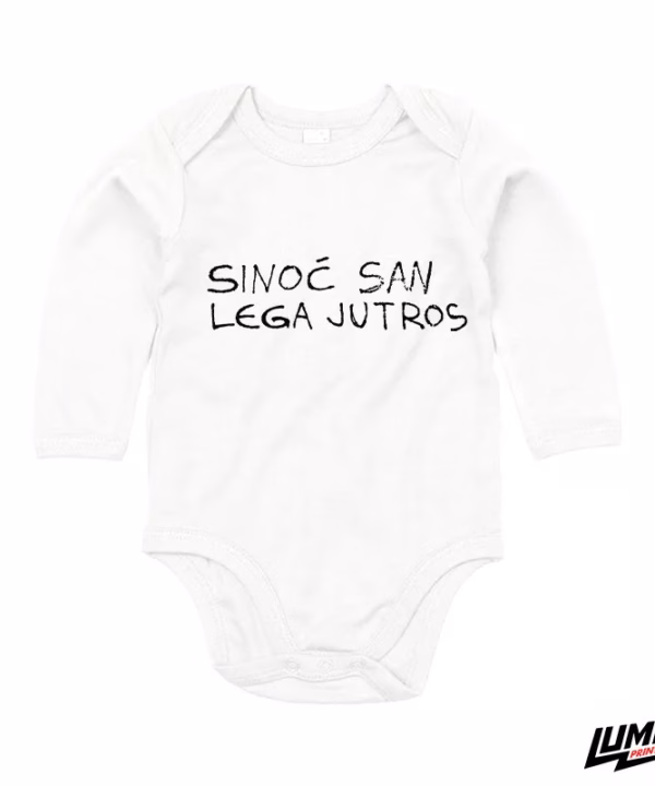Body dugih rukava - Sinoć san lega jutros (bijeli)