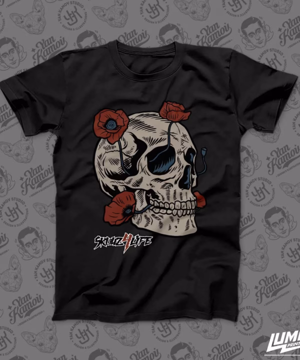 Skullz4Life - Skulls and Poppies 1 T-shirt