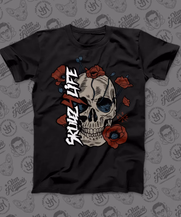 Skullz4Life - Skulls and Poppies 3 T-shirt