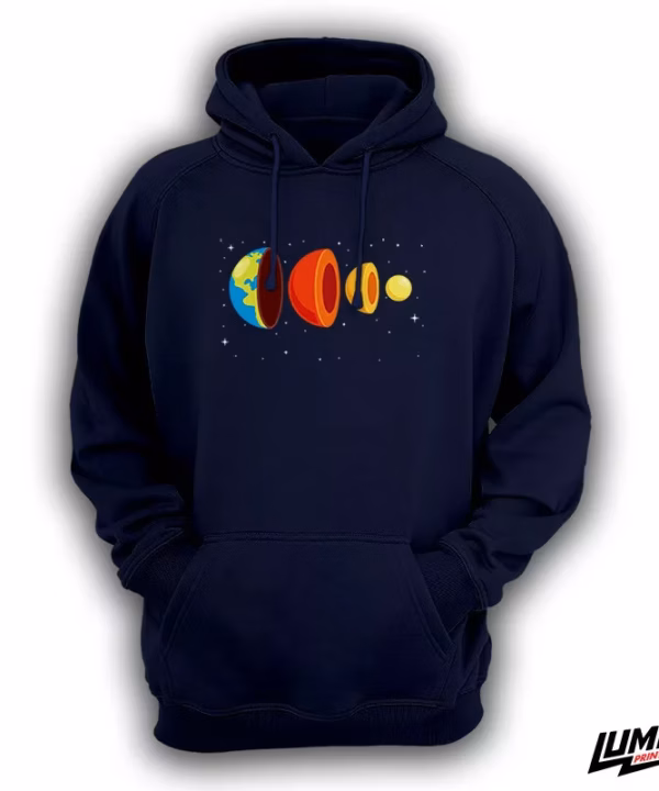 Zemlja - jezgra navy hoodie
