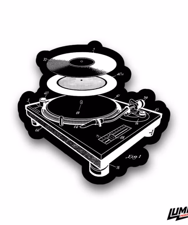 Gramofon crna naljepnica