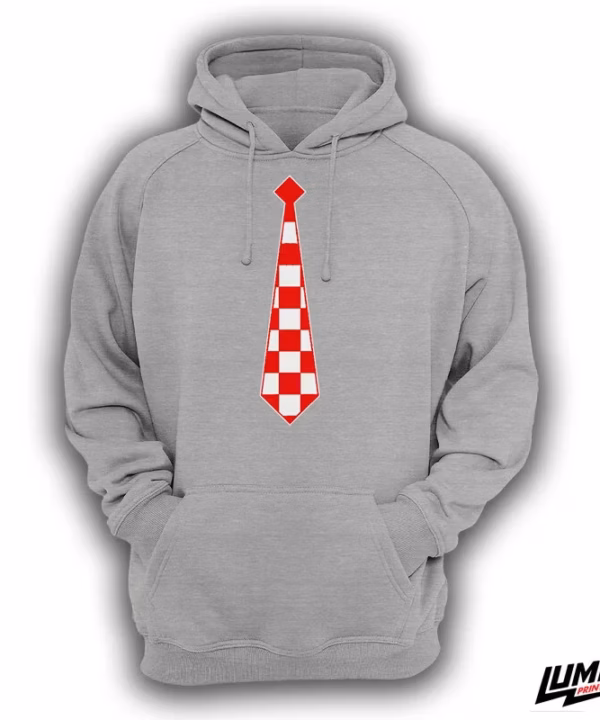 Navijačka kravata sivi hoodie