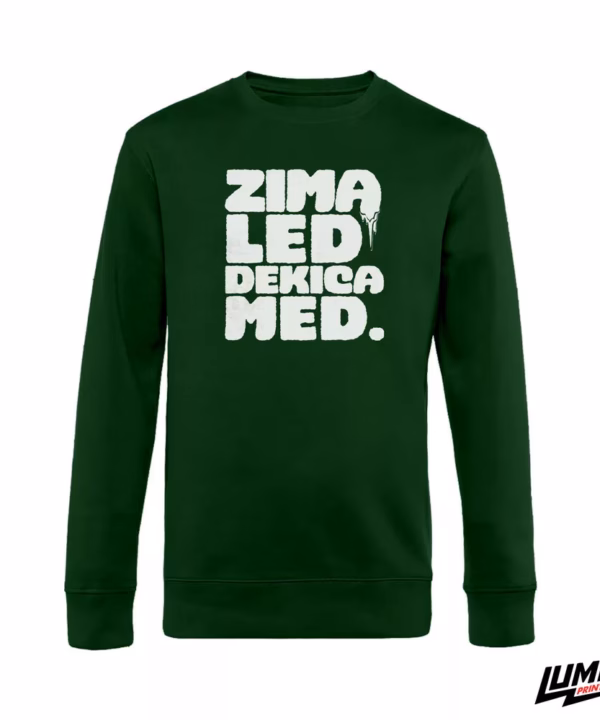 Zima led dekica med zeleni sweatshirt