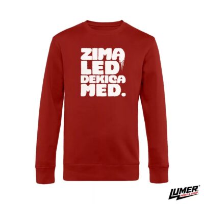 Zima led dekica med crvena sweatshirt