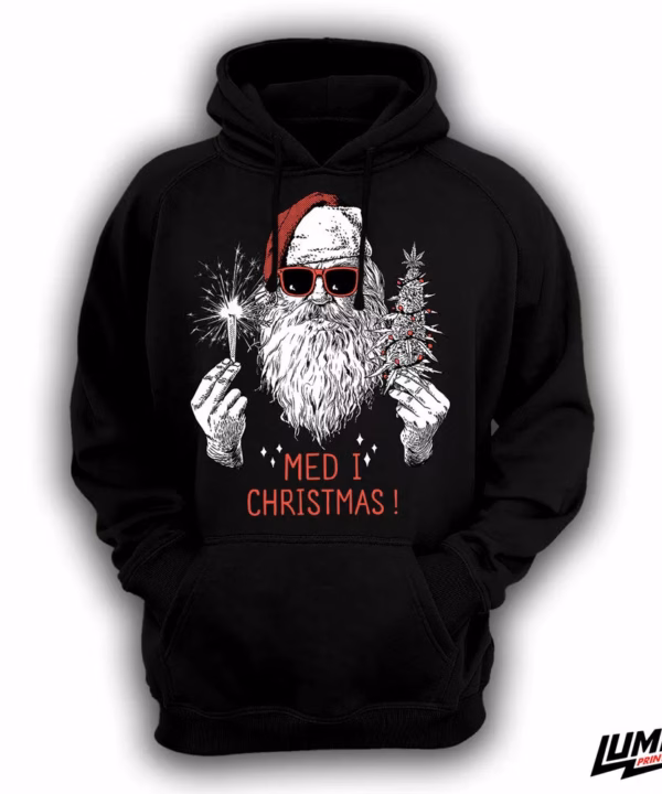 Med i Christmas crni Hoodie