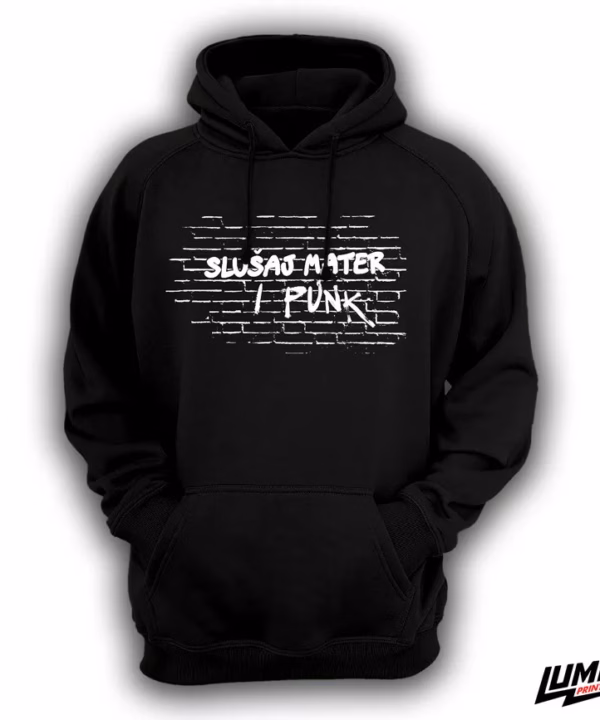 Slušaj Mater i Punk Crna Hoodie