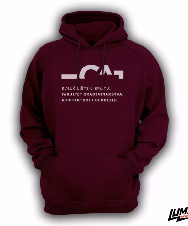 FGAG dark cherry hoodie veliki logo