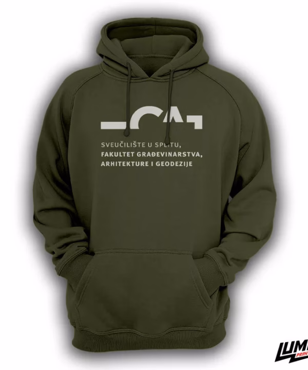 FGAG khaki hoodie veliki logo