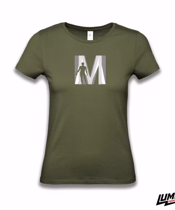 MEFST T-shirt ženski khaki veliki logo