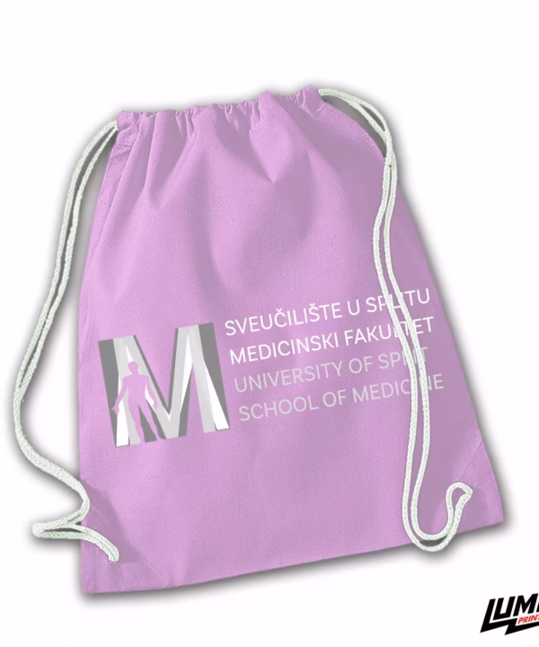 MEFST ruksak logo + tekst pink