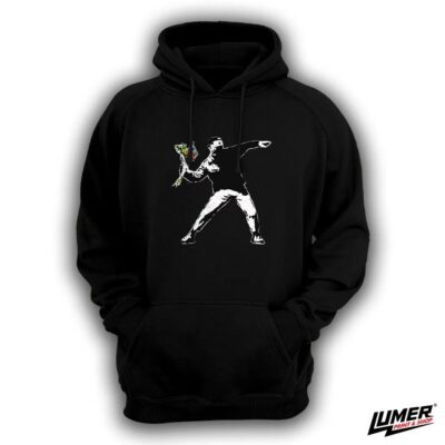 Bacač cvijeća Crni Hoodie