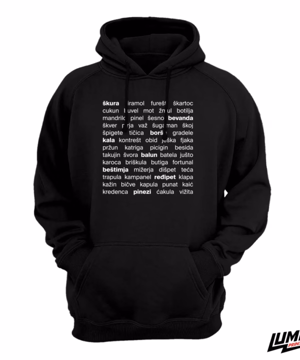 Dalmatinske Riči Crni Hoodie