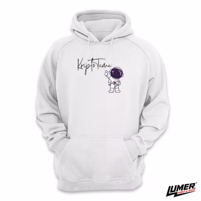 Kripto Teme Astronaut Hoodie Bijela