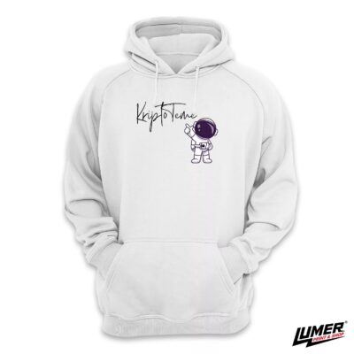 Kripto Teme Astronaut Hoodie Bijela