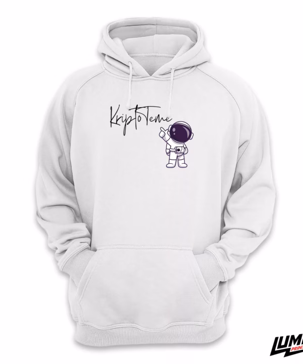 Kripto Teme Astronaut Hoodie Bijela