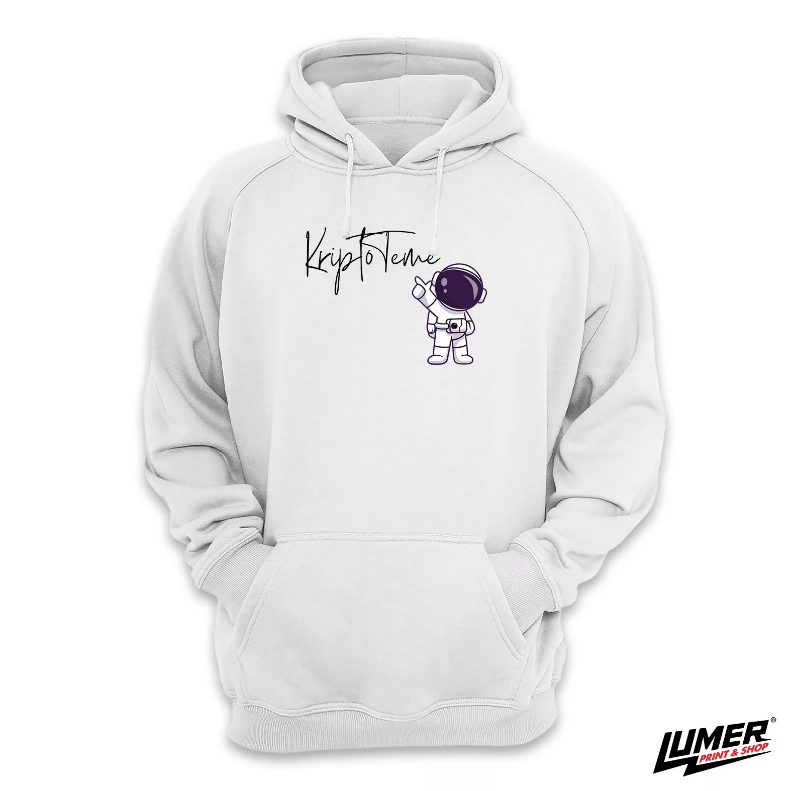 Kripto Teme Astronaut Hoodie Bijela