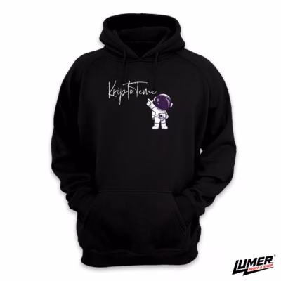 Kripto Teme Hoodie Astronaut Crna