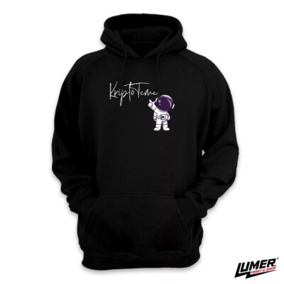 Kripto Teme Hoodie Astronaut Crna