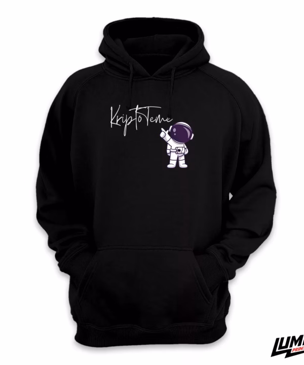Kripto Teme Hoodie Astronaut Crna