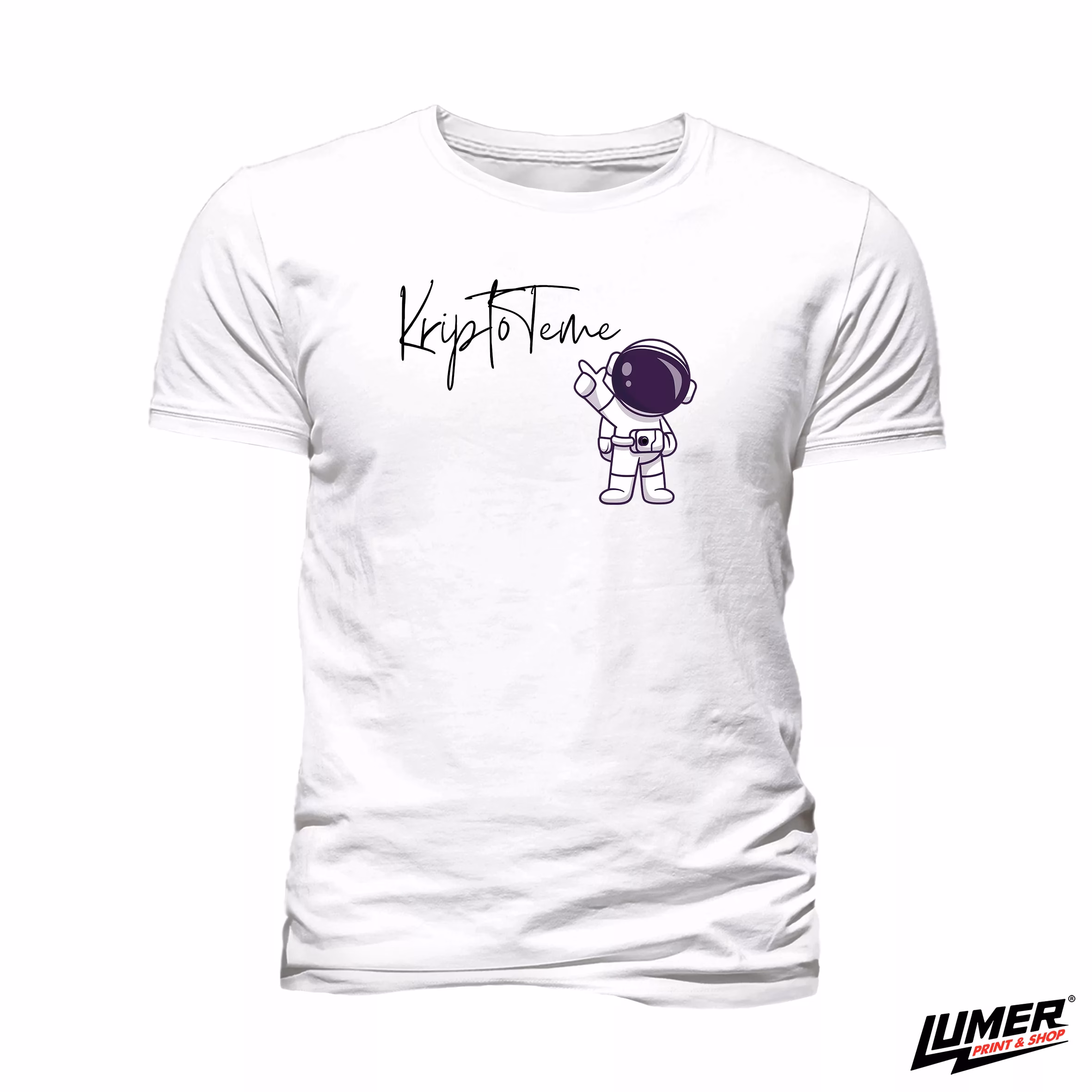 Kripto Teme Astronaut Bijela Majica