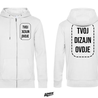 Zip Hoodica s tvojim dizajnom leđa + prsa