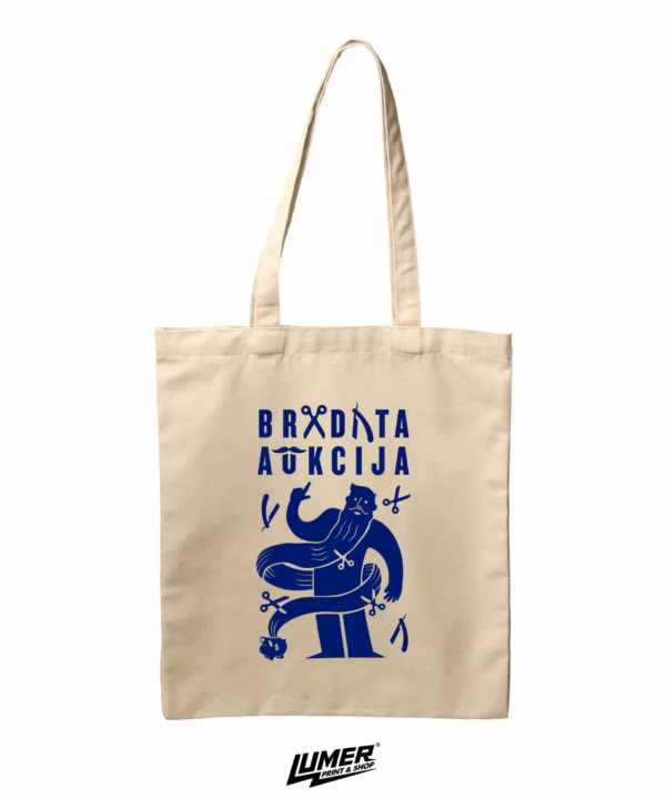 Bradata Aukcija Natural Torba Plavi logo