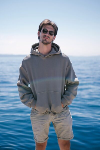 Hoba - Oversized Maslinasta Hoodie - Slika 4