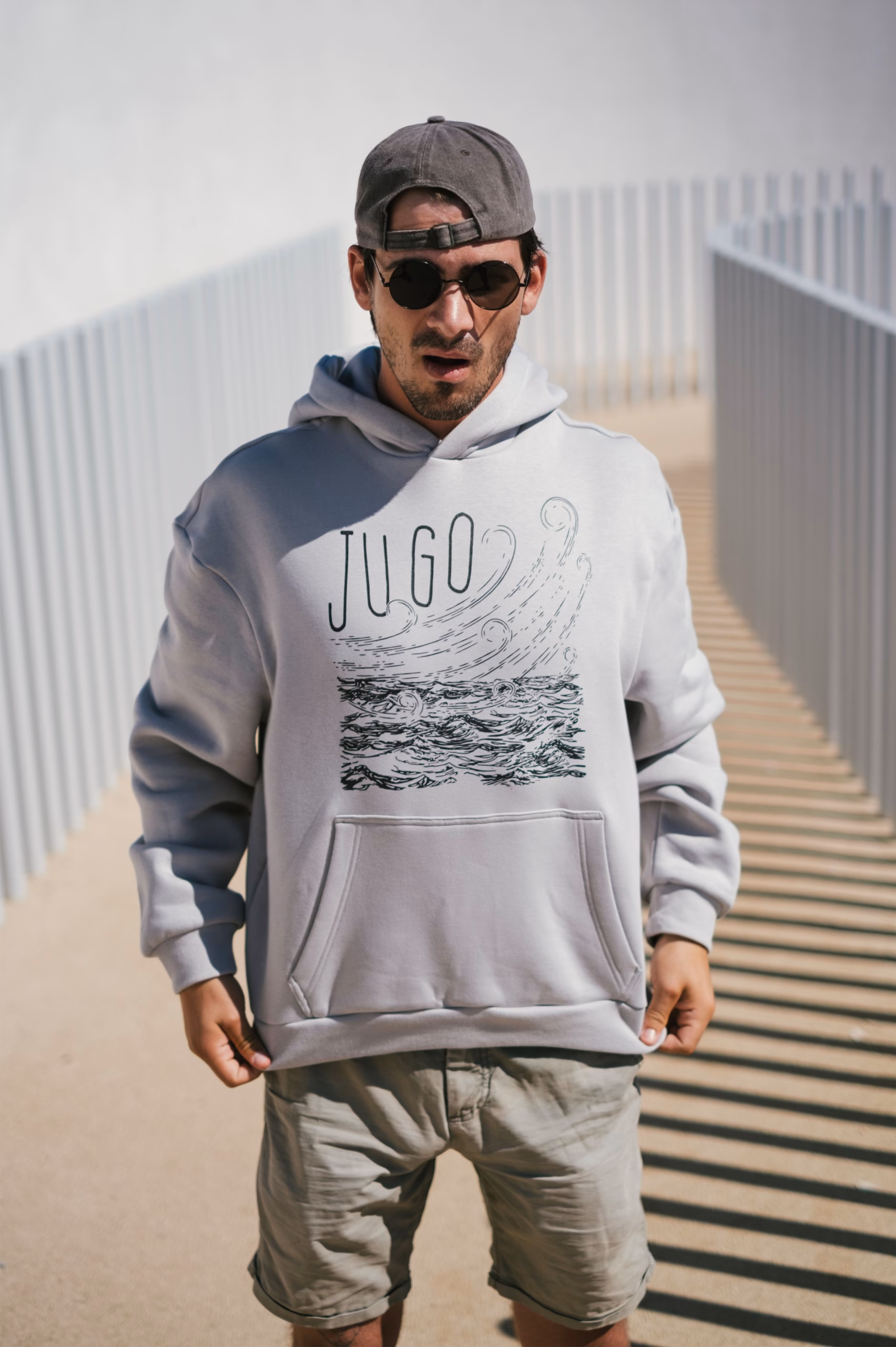 Jugo - Oversized Siva Hoodie - Slika 6