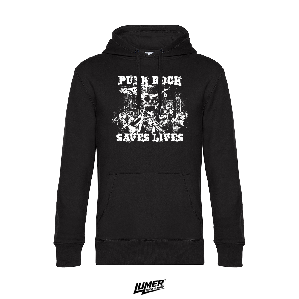 Punk Rock Saves Lives Crna Hoodie