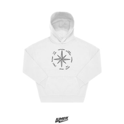 Ruža Vjetrova Oversized Hoodie Bijela