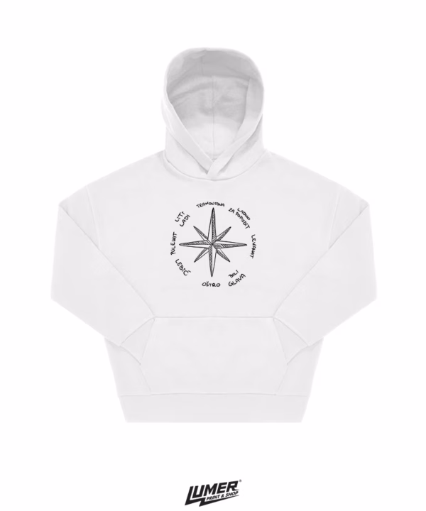 Ruža Vjetrova Oversized Hoodie Bijela