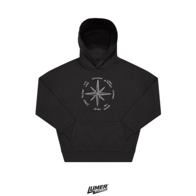 Ruža Vjetrova Oversized Hoodie Crna
