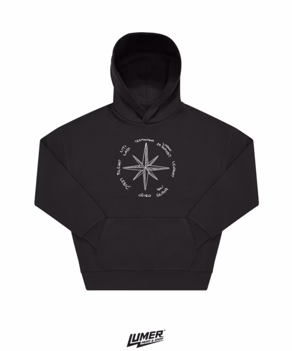 Ruža Vjetrova Oversized Hoodie Crna