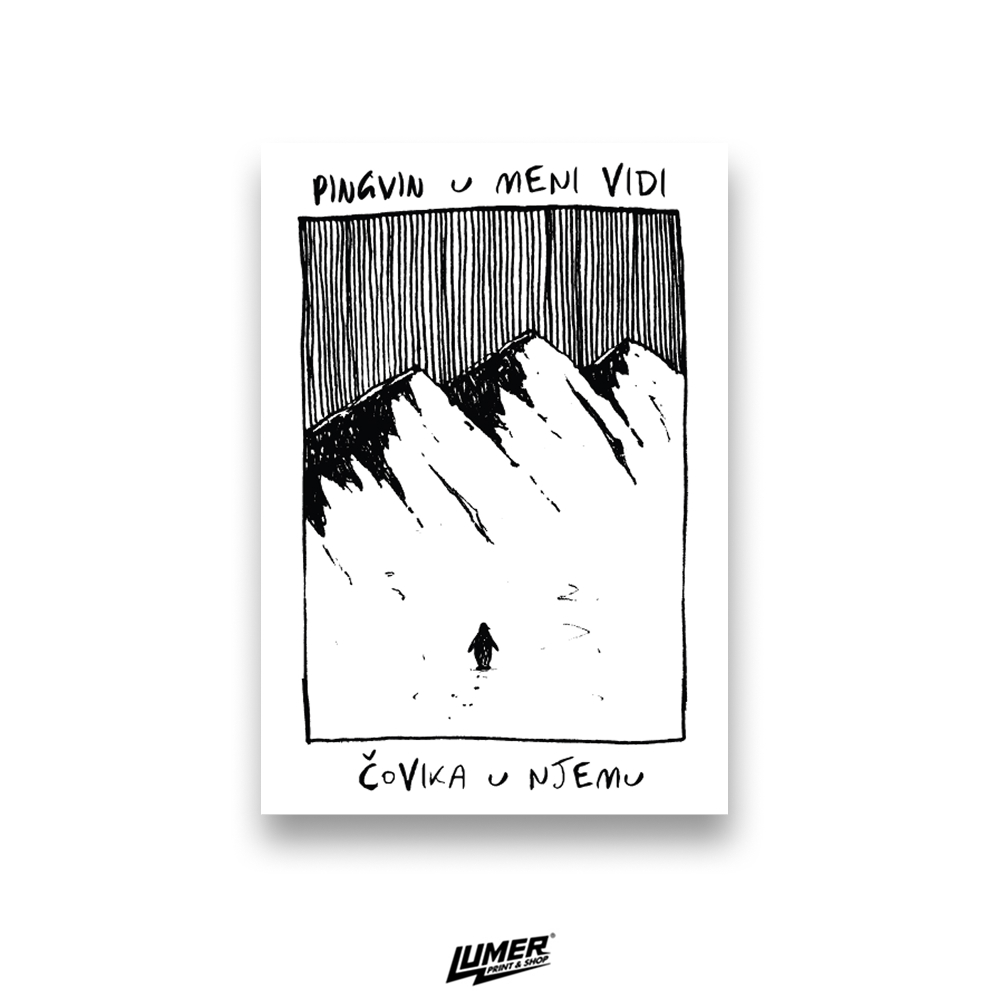 Pingvin u meni naljepnica